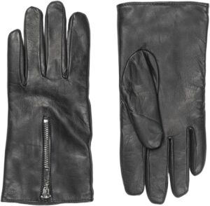 MJM Glove Zipper W Leather Black