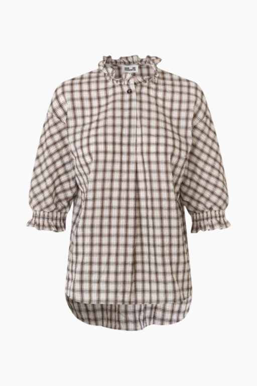 Margit Blouse - Creme Mini Check - Baum und Pferdgarten