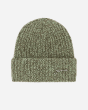 Melange Brushed Mohair Beanie - Nile