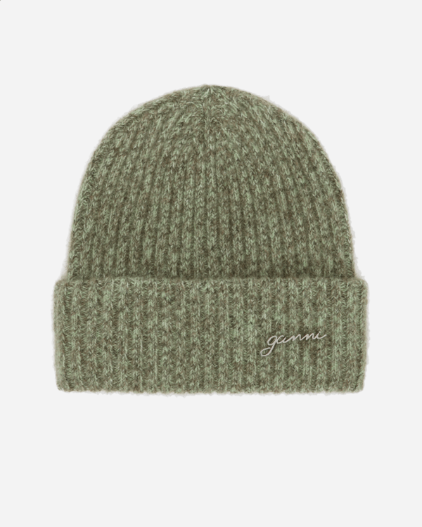 Melange Brushed Mohair Beanie - Nile
