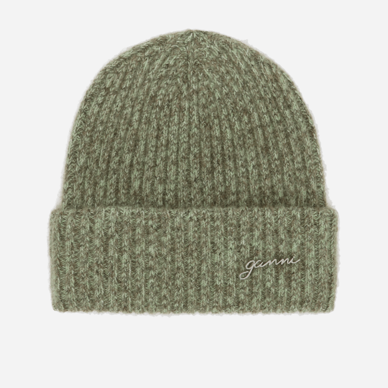 Melange Brushed Mohair Beanie - Nile