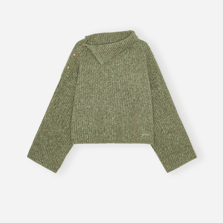 Melange Brushed Mohair Oversized Sweater - Nile