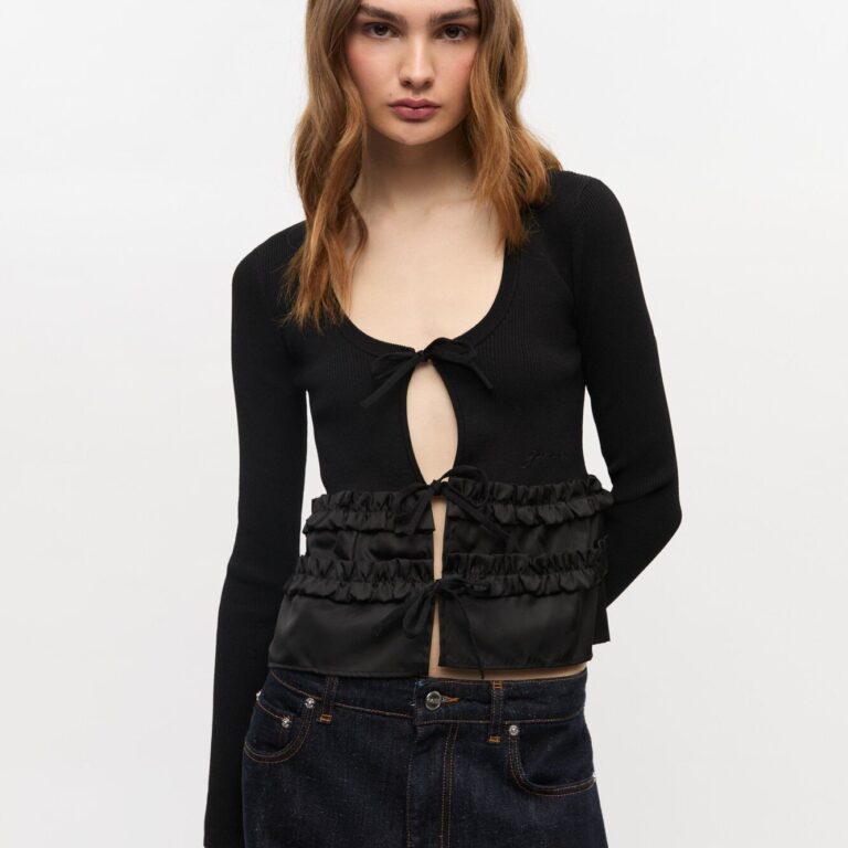 Melange Rib Knit Cardigan