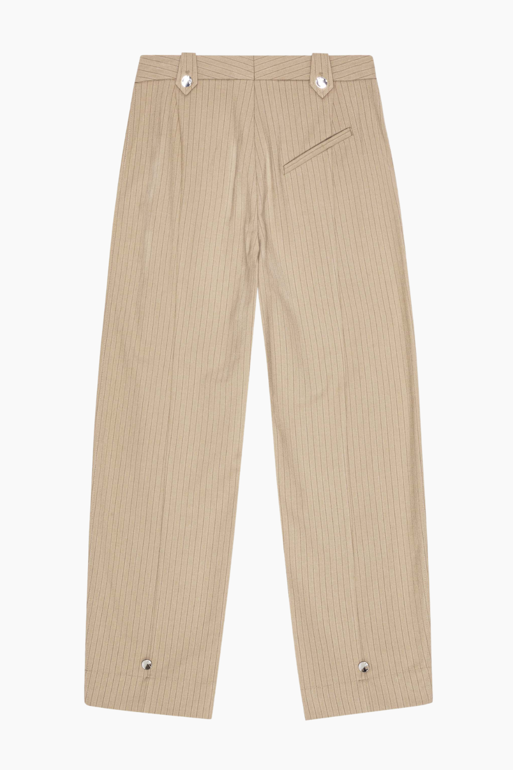 Melange Stripe Suiting Pants W0164 - Caribou - GANNI - Beige S