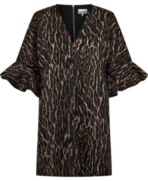 Metallic Cloque Mini Boxy Dress