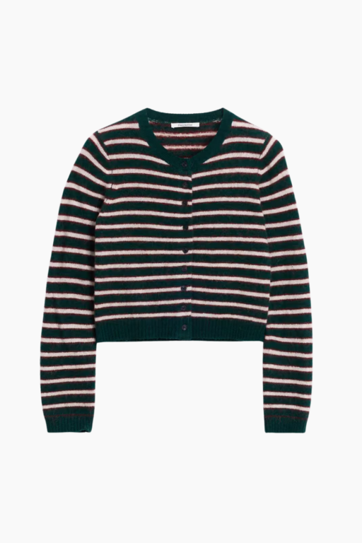 Mia Stripe Cardigan - Green Stripe - Holzweiler