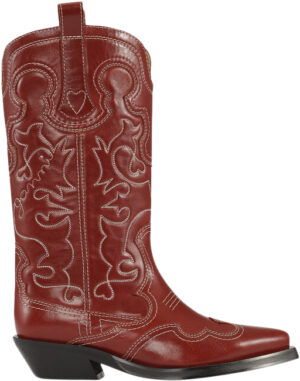 Mid Shaft Embroidered Western Boot