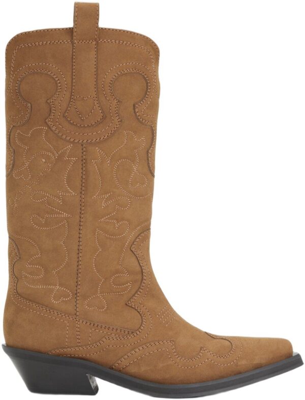 Mid Shaft Embroidered Western Boot
