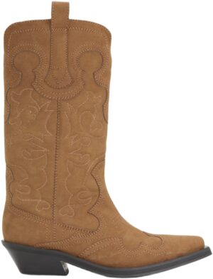 Mid Shaft Embroidered Western Boot