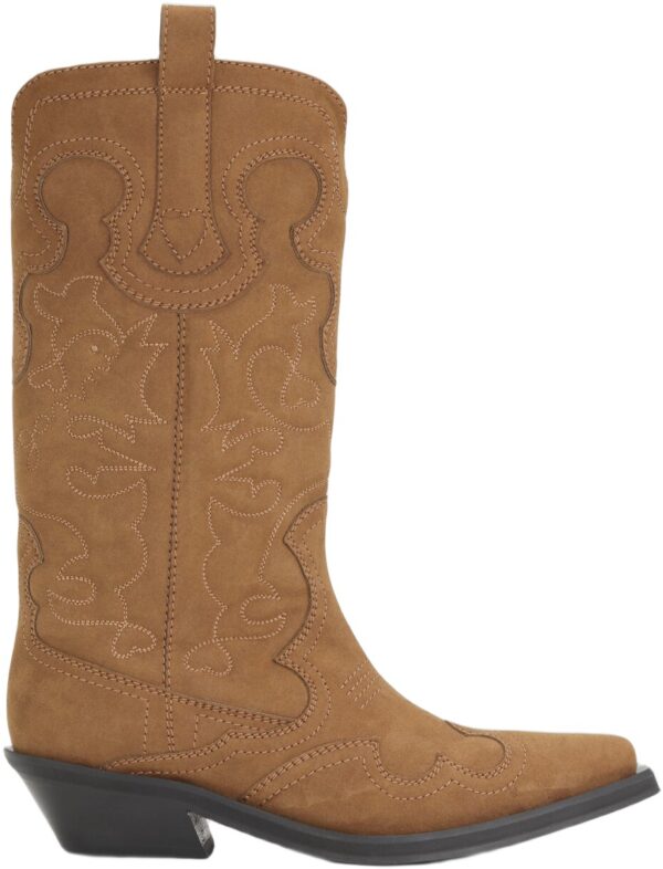 Mid Shaft Embroidered Western Boot