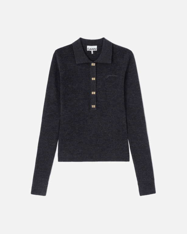 Mini Ribbed Merino Polo