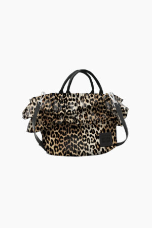Mini Shopper Ruffle Print - Leopard - GANNI - Leopard One Size