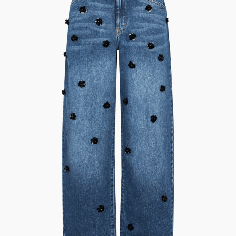 Narane Jeans - Denim Sequince Flower - Baum und Pferdgarten - Blå XS