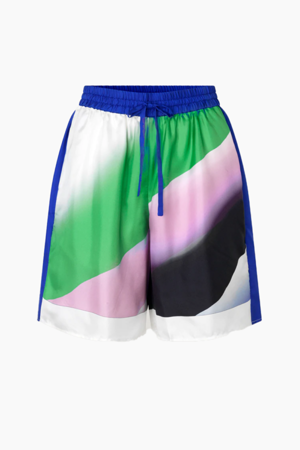 Nasira Shorts - Mountain Scape Blue - Baum und Pferdgarten - Mønstret XS