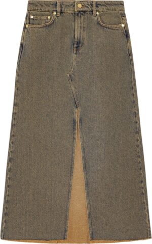 Overdyed Heavy Denim Maxi Skirt