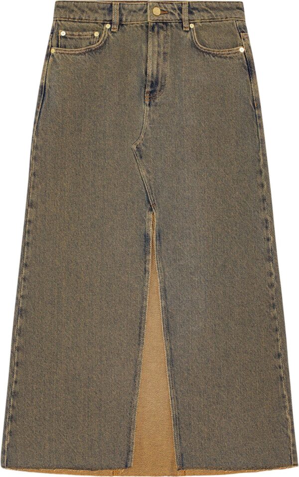 Overdyed Heavy Denim Maxi Skirt