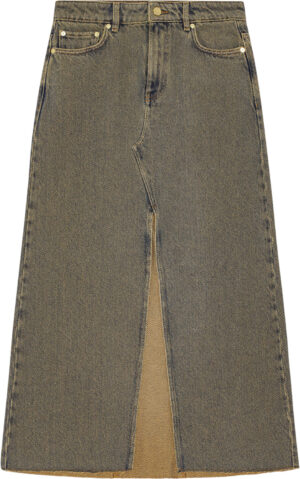 Overdyed Heavy Denim Maxi Skirt