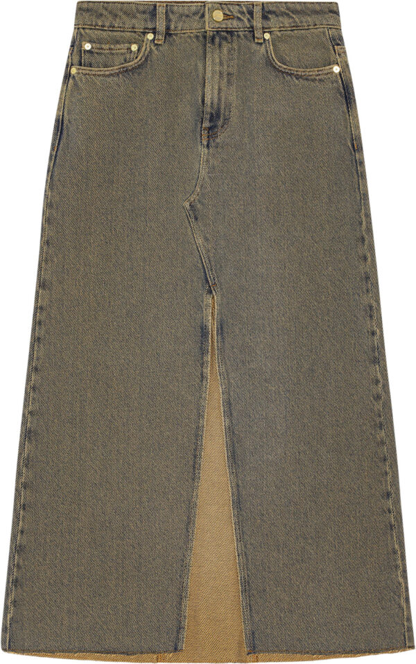 Overdyed Heavy Denim Maxi Skirt