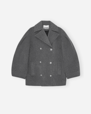 Peacoat Wool Midi Coat - Pewter