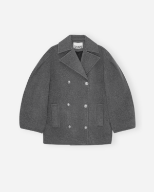 Peacoat Wool Midi Coat - Pewter