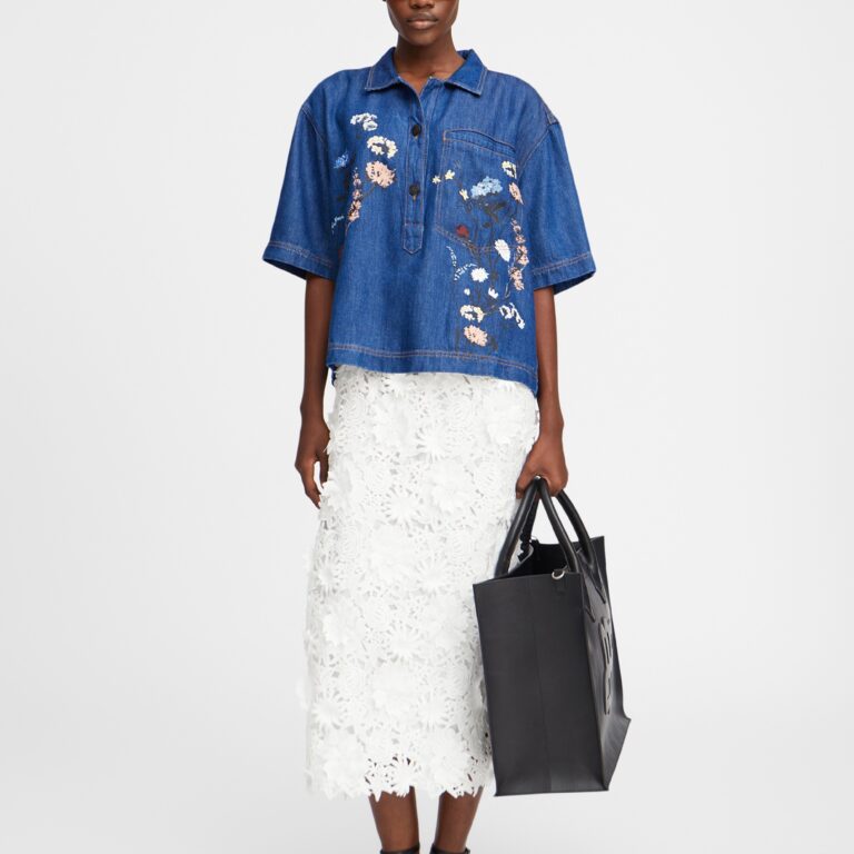 MUNTHE Phor 100% Tencel Håndmalet Blomstermotiv Toppe