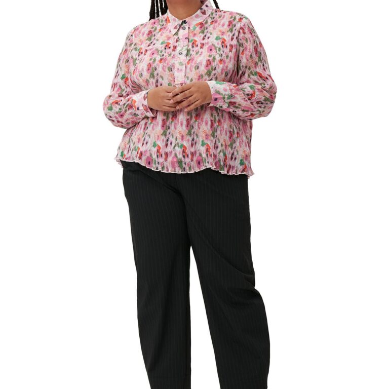 Pleated Georgette Half Placket Blou