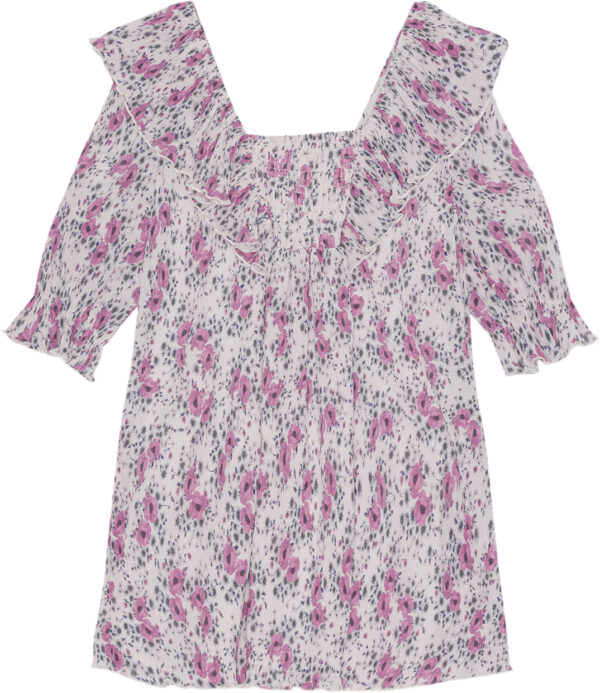 Pleated Georgette Ruffle Mini Dress
