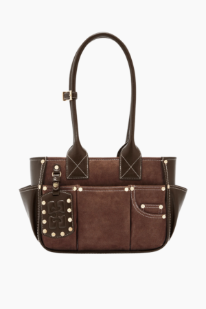 Posy Small Recycled Suede B2110076 - Chicory Coffee - GANNI - Brun One Size