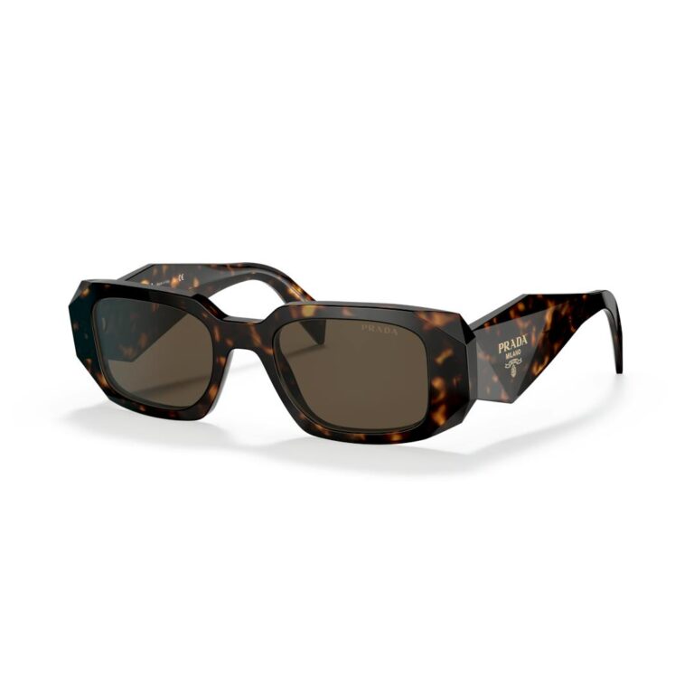 Prada 0PR17WS Solbriller Dame Rektangulær Skildpadde Brun Glas Luksus Holdbarhed Komfort Tidløs Elegant Moderne Mode
