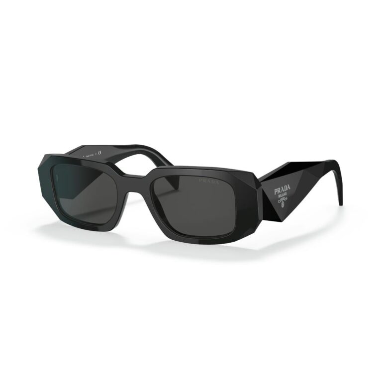 Prada 0PR17WS Solbriller Firkantede Sort Acetate Briller til Kvinder Luksus Mode