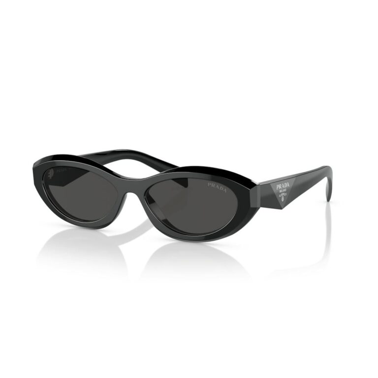 Prada 0PR26ZS Solbriller til Kvinder - Ovale Sort Unisex Solbriller, 2024 Mode Stil, Luksus Mærke Briller