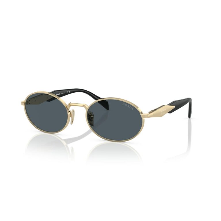 Prada 0PR65ZS Solbriller til Damer, Oval Ramme, Guld Metal, Luksus Mode Briller - Klassiske Designer Solbriller