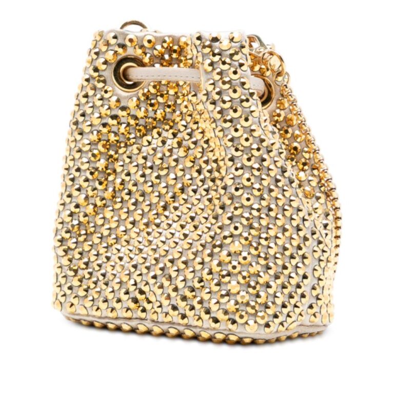 Prada Vintage Bucket Bag Nylon Body with Crystal Embellishments
