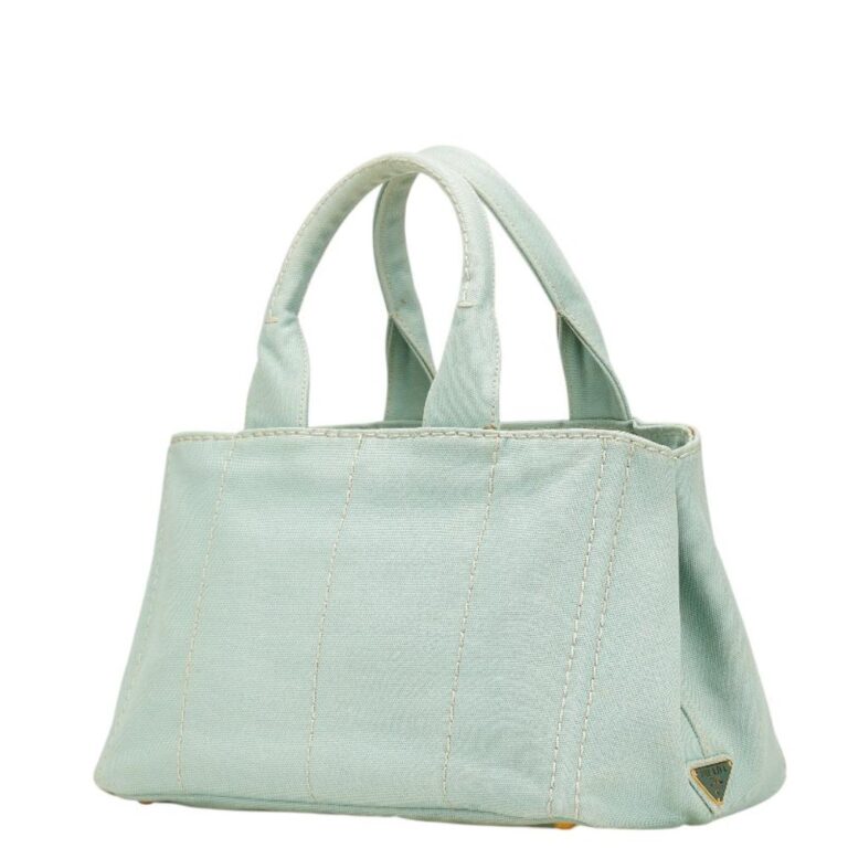 Prada Vintage Canapa Tote Green Canvas Tote Bag