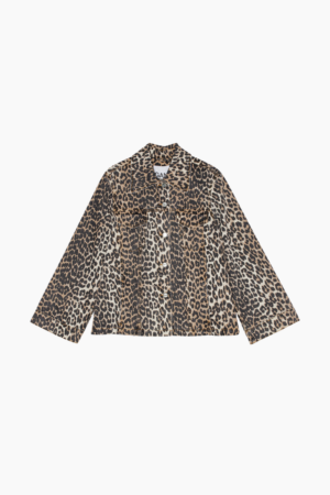 Print Denim Jacket J1581 - Leopard - GANNI - Leopard M