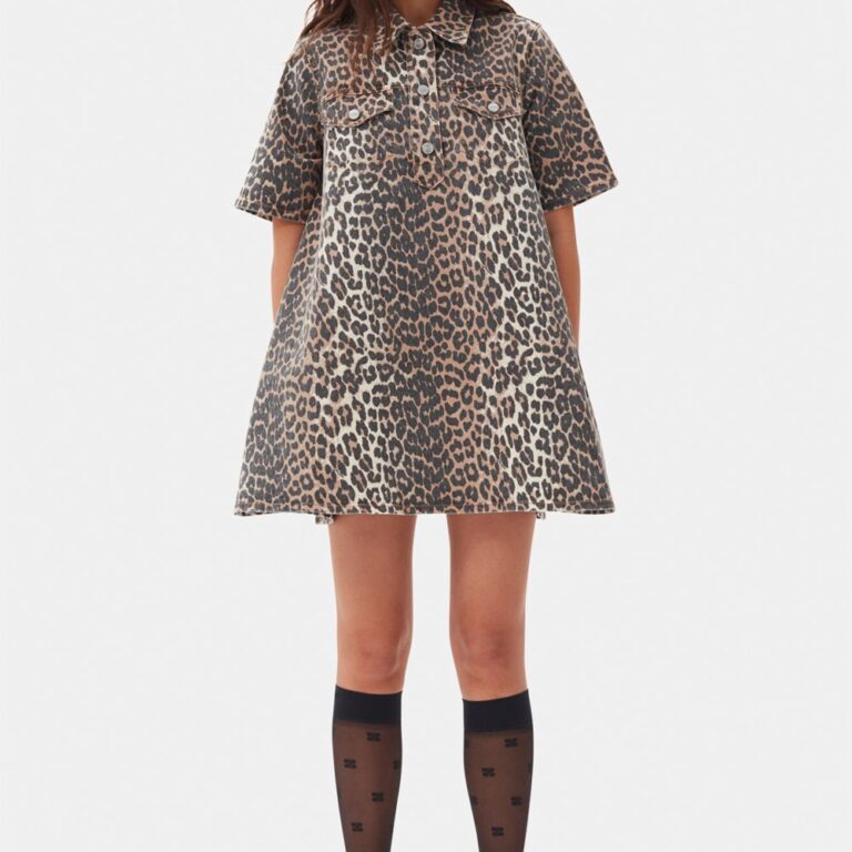 Print Denim Mini Dress