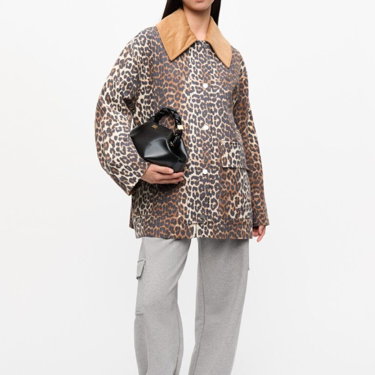 Printed Canvas Midi Jacket