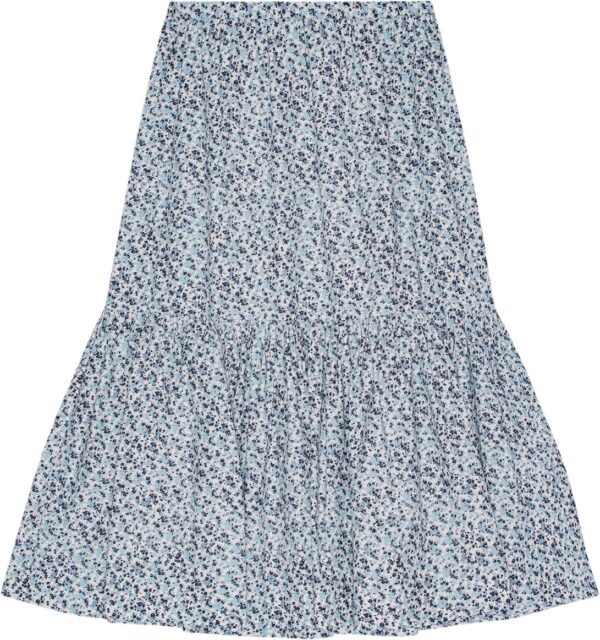 Printed Cotton Maxi Flounce Skirt