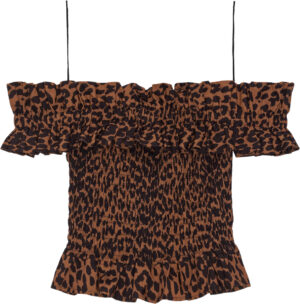 Printed Cotton Offshoulder Smock T