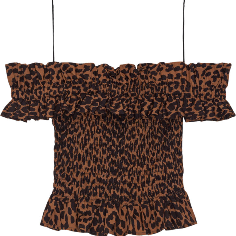 Printed Cotton Offshoulder Smock T