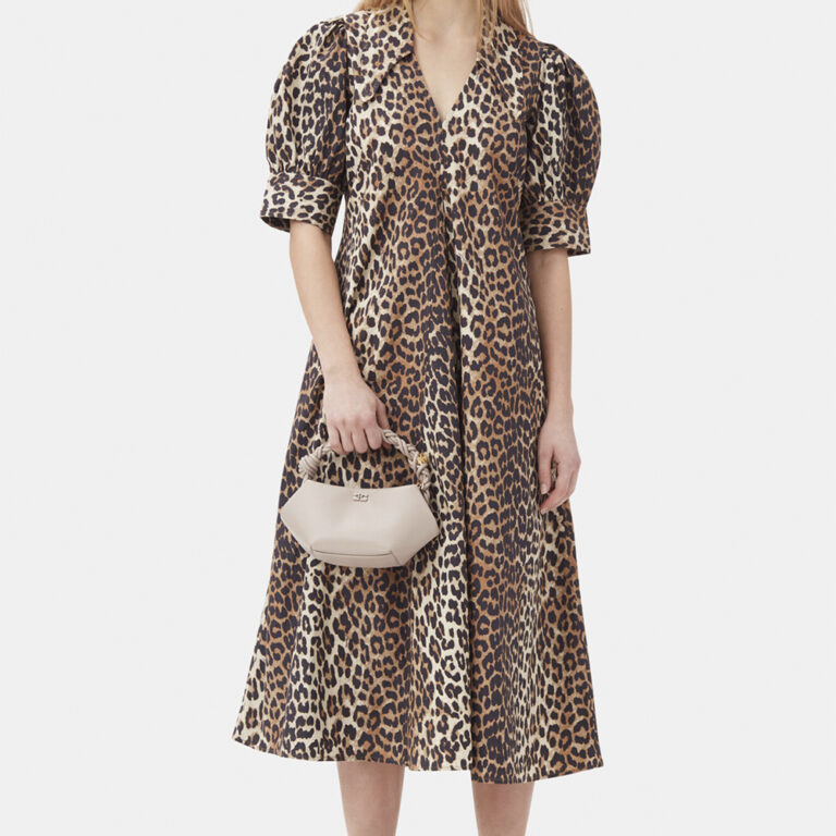 Printed Cotton Poplin Vneck Long D