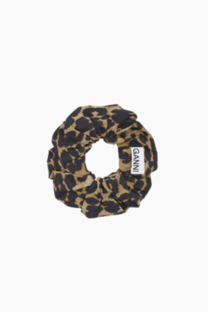 Printed Cotton Scrunchie A5993 - Leopard - GANNI - Leopard One Size