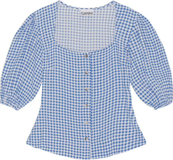 Printed Crepe Button Down Bluse