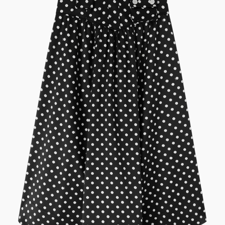 Printed Double Satin Corset Skirt A1090065 - Black - GANNI - Mønstret XL