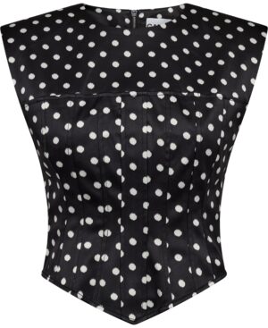 Printed Double Satin Corset Top