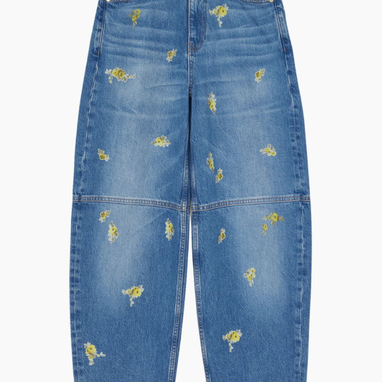 GANNI Printed Flower Denim Stary Jeans A1100181