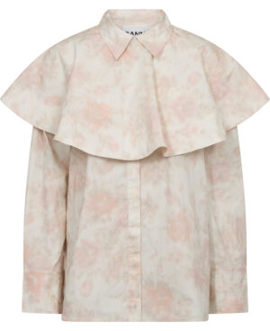 Printed Stretch Cotton Circle Colla