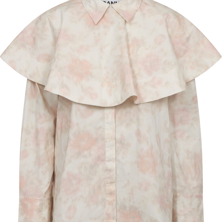 Printed Stretch Cotton Circle Colla