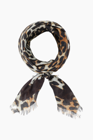 Printed XXL Scarf A5512 - Leopard - GANNI - Leopard One Size