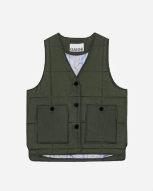 Quilt Boxy Vest - Kombu Green